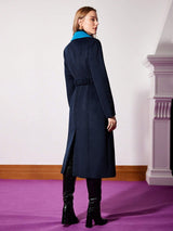 MOTF PREMIUM WOOL-BLEND CONTRAST LAPEL COAT