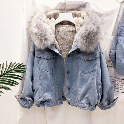 Vintage Faux Fur Velvet Denim Jacket